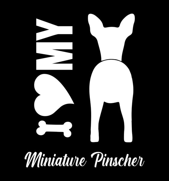 I Heart My Miniature Pinscher dog breed decal