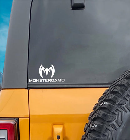 monster camo decal, sticker, hunting fishing decal, car sticker