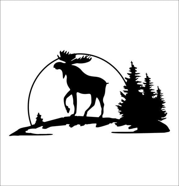 Moose in trees hunting decal