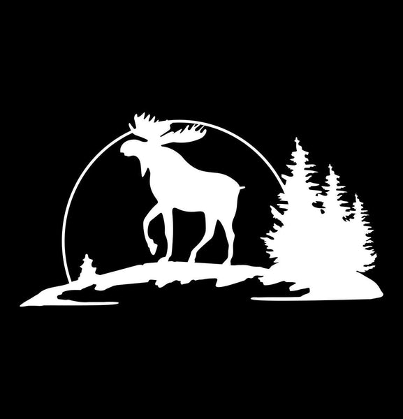 Moose in trees hunting decal
