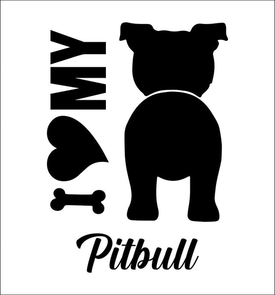I Heart My Pitbull dog breed decal