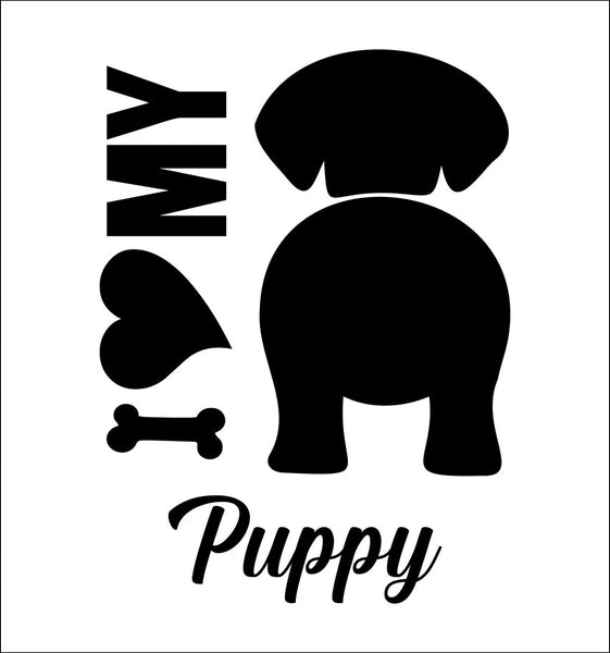 I Heart My Puppy dog breed decal