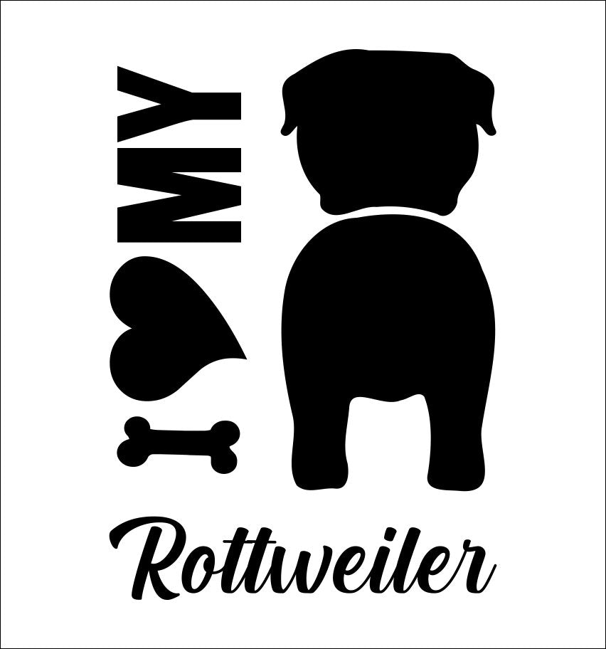I Heart My Rottweiler dog breed decal
