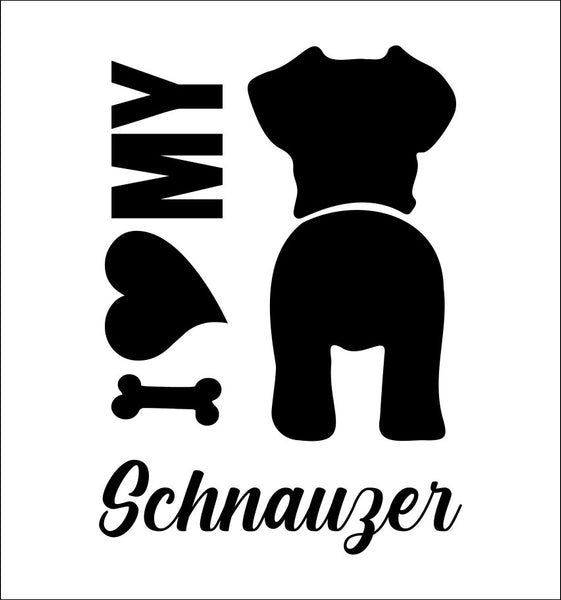 I Heart My Schnauzer dog breed decal