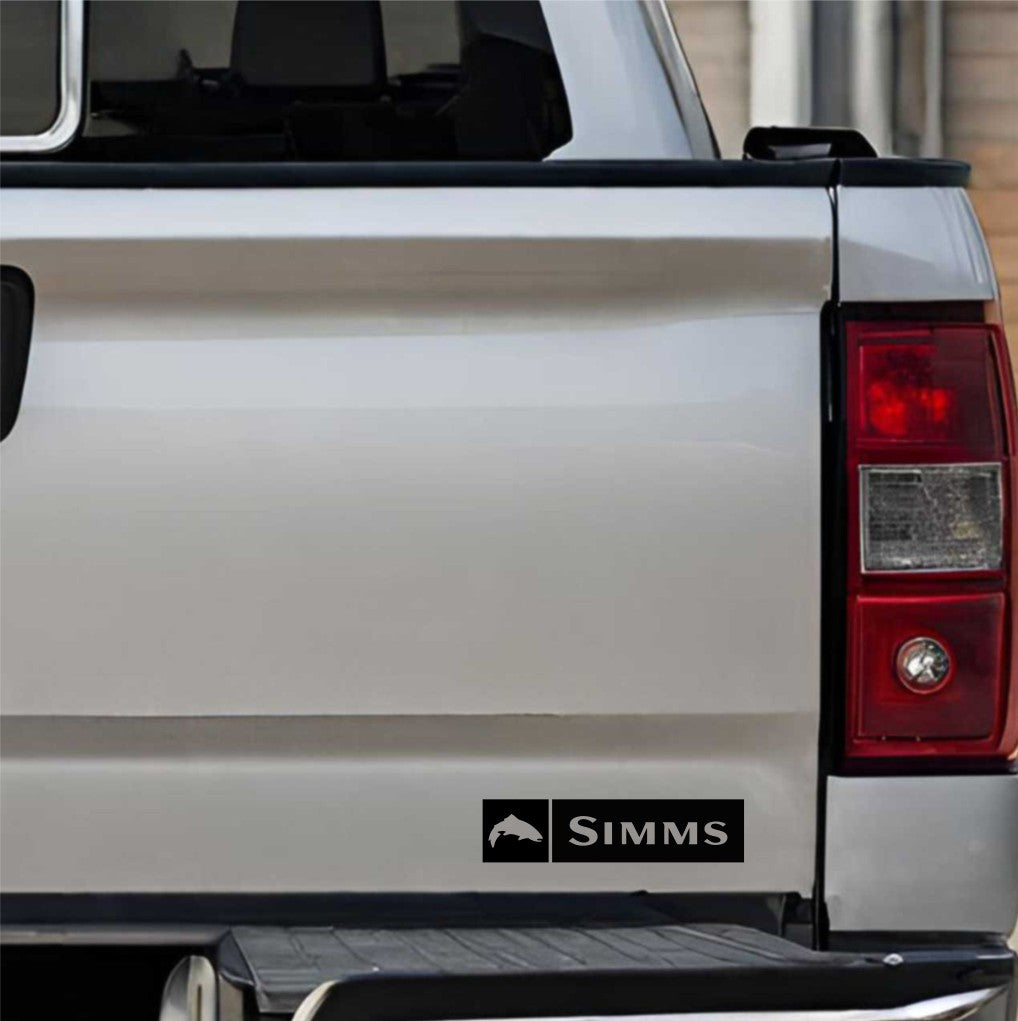 simms decal, sticker, hunting fishing decal, car sticker b