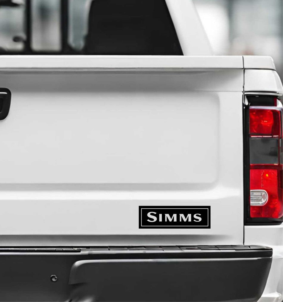 simms decal, sticker, hunting fishing decal, car sticker d