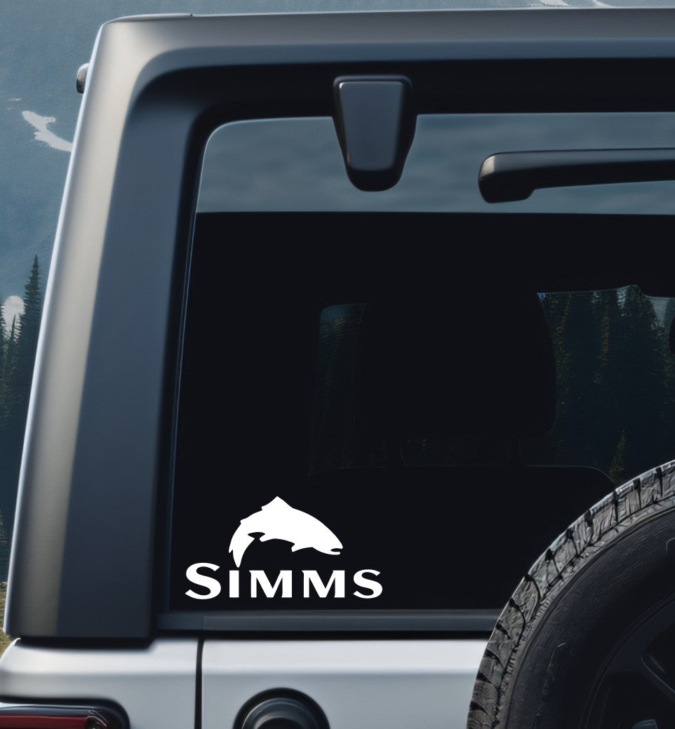 simms decal, sticker, hunting fishing decal, car sticker e