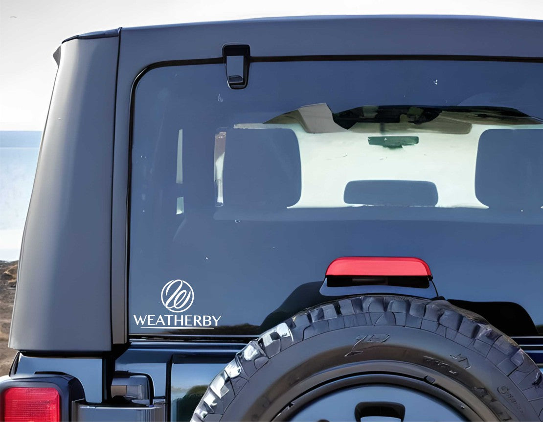 Weatherby decal, firearm decal, car decal sticker