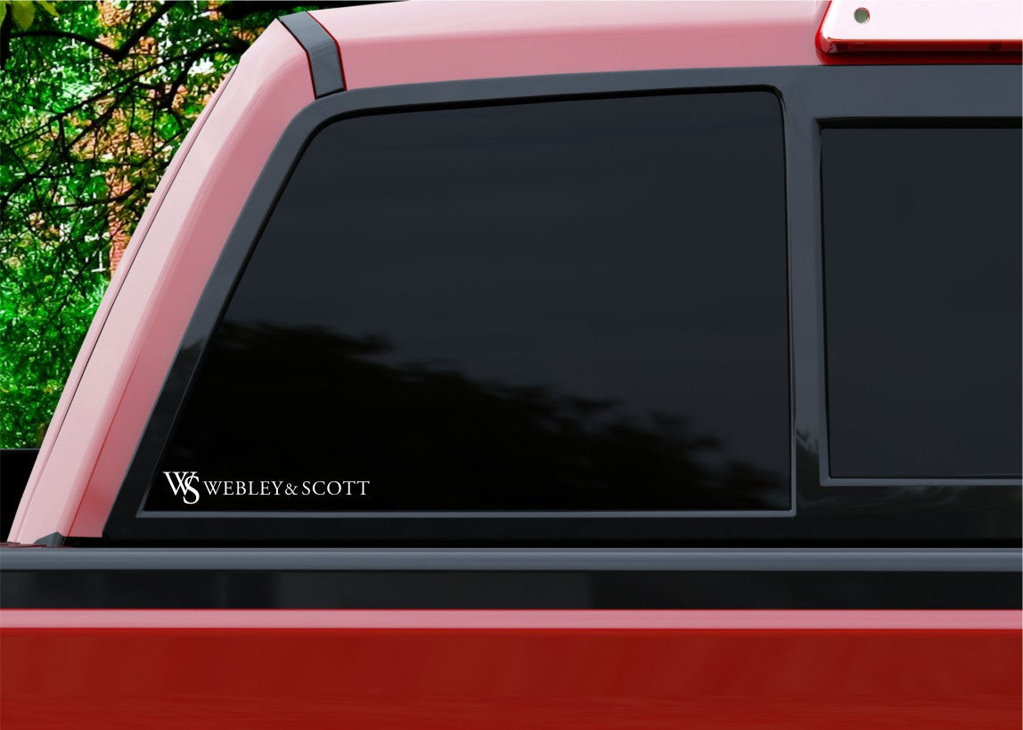 Webley & Scott decal, firearm decal, car decal sticker