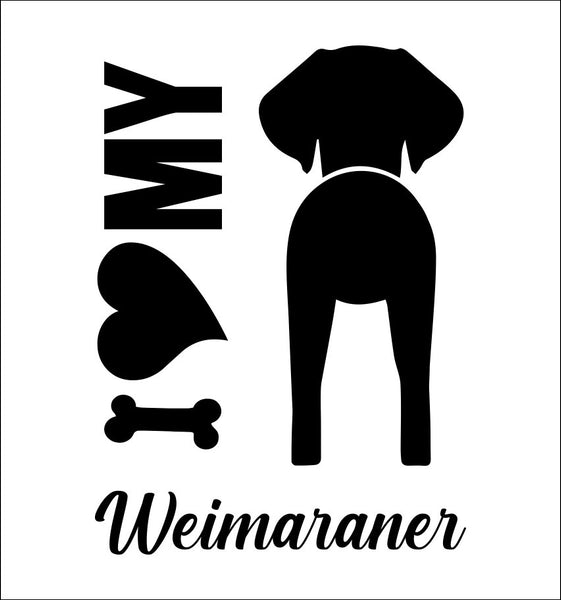 I Heart My Weimaraner dog breed decal