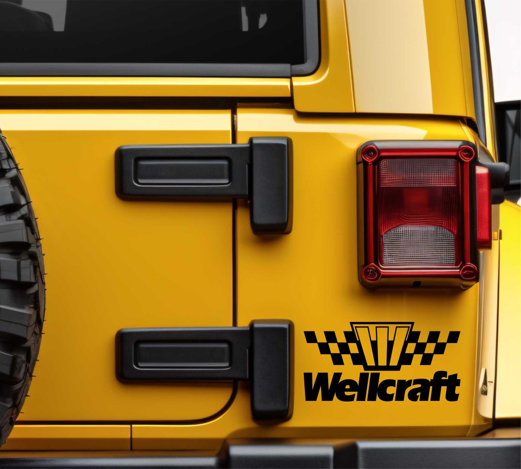 wellcraft decal, sticker, hunting fishing decal, car sticker d