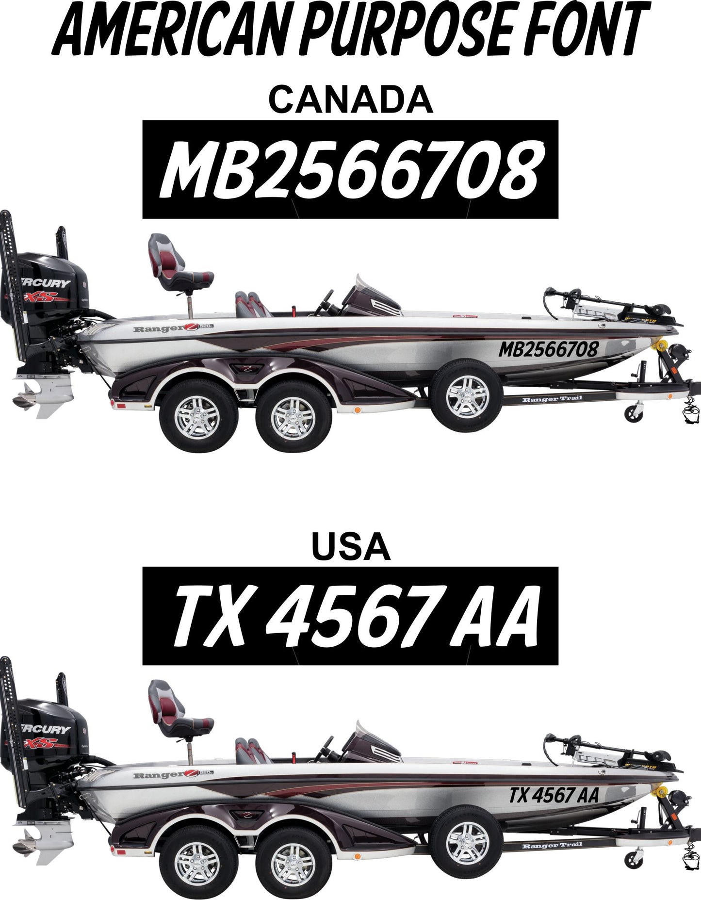 Boat Number decals, boat registration decals, boat numbers