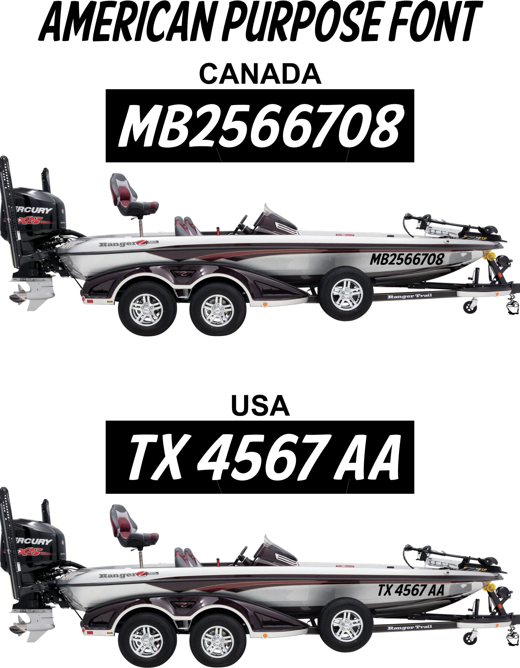 Boat Number decals, boat registration decals, boat numbers