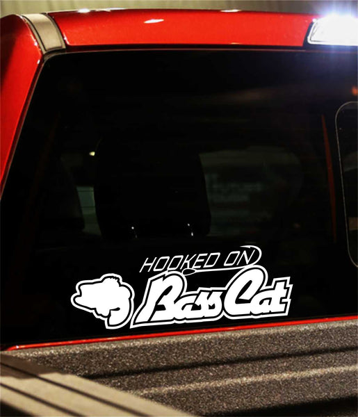 bass cat decal, car decal, fishing sticker