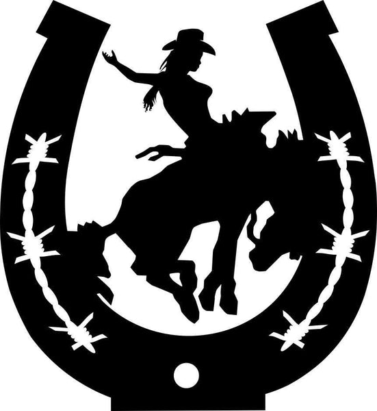 bronc cowgirl country & western decal - North 49 Decals