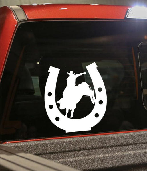 bull rider horseshoe country & western decal - North 49 Decals