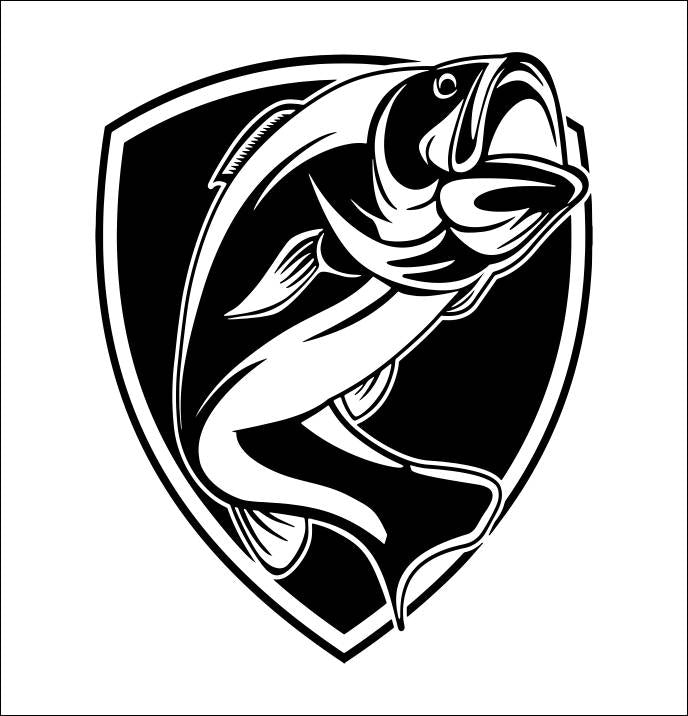 Bass fishing decal