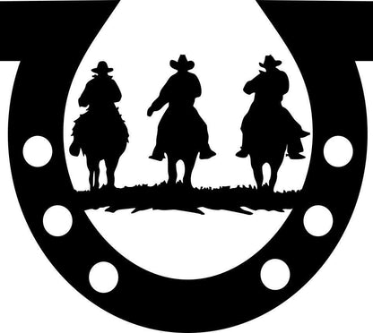 cowboys on horses 2 country & western decal - North 49 Decals