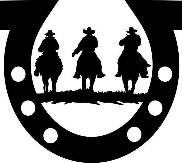 cowboys on horses 2 country & western decal - North 49 Decals