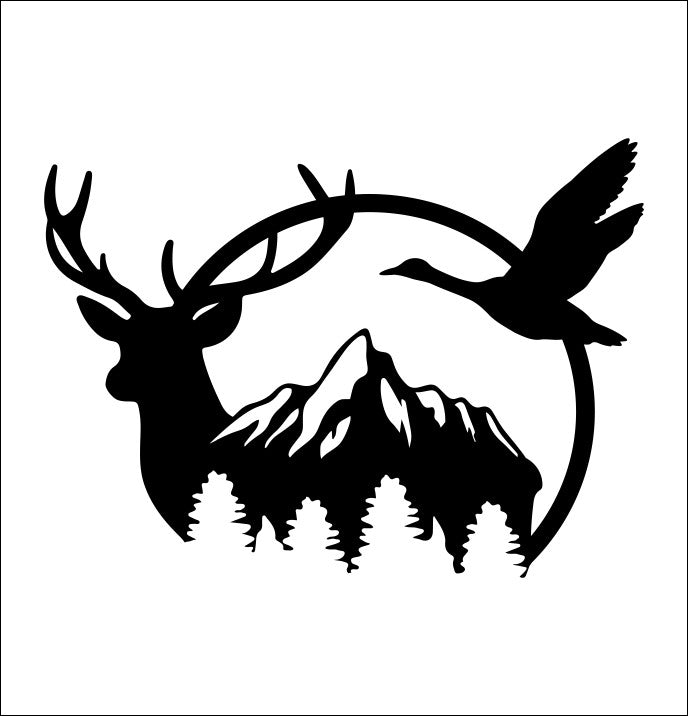 Deer Duck Mountains hunting decal