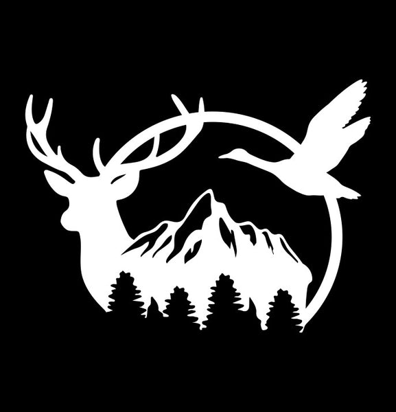 Deer Duck Mountains hunting decal