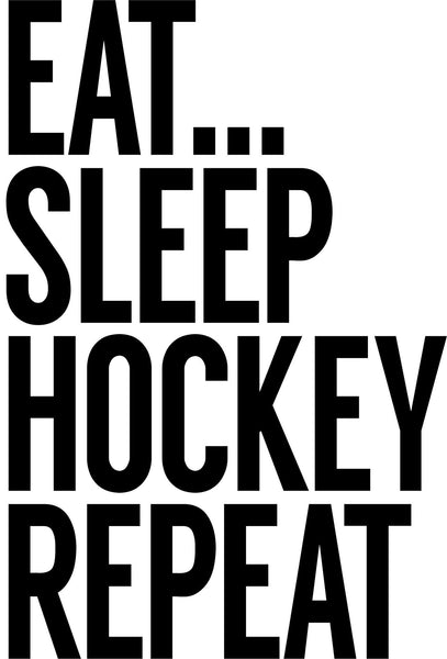 eat sleep hockey repeat hockey decal - North 49 Decals