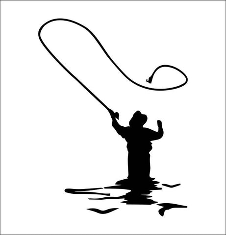 Fly Fisherman fishing decal