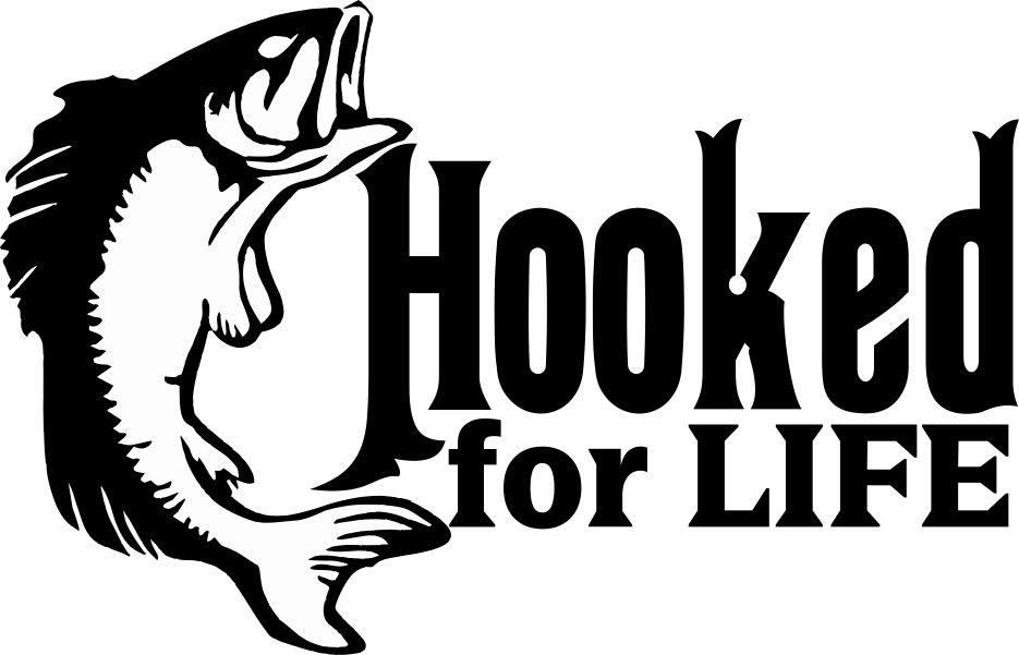 Hooked for life fishing decal