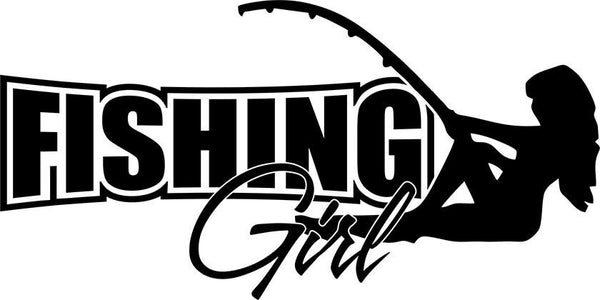 Fishing girl fishing decal - North 49 Decals