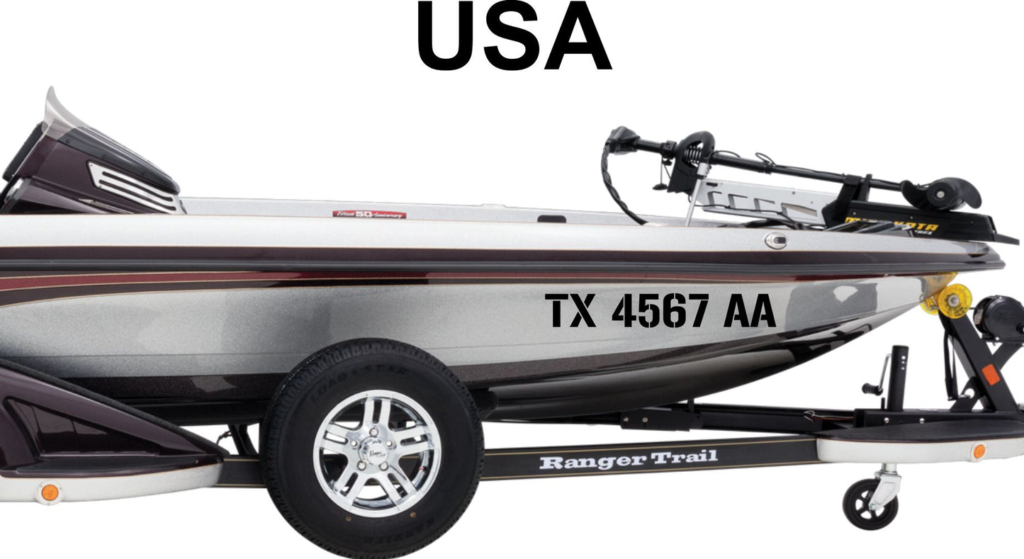 Gunplay Font 3" Boat Numbers Decal- One Set