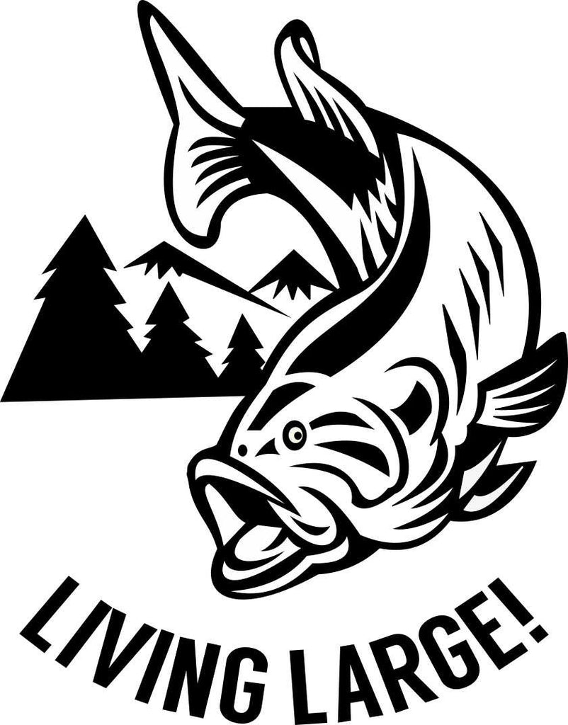 living large bass fishing decal
