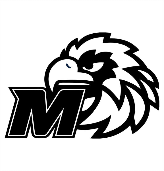 Monmouth Hawks decal, car decal sticker, college football