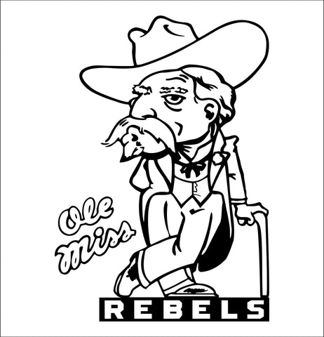 Mississippi Ole Miss Rebels decal, car decal sticker, college football
