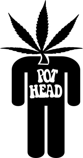 Pot head marijuana decal - North 49 Decals