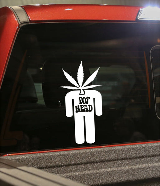 Pot head marijuana decal - North 49 Decals