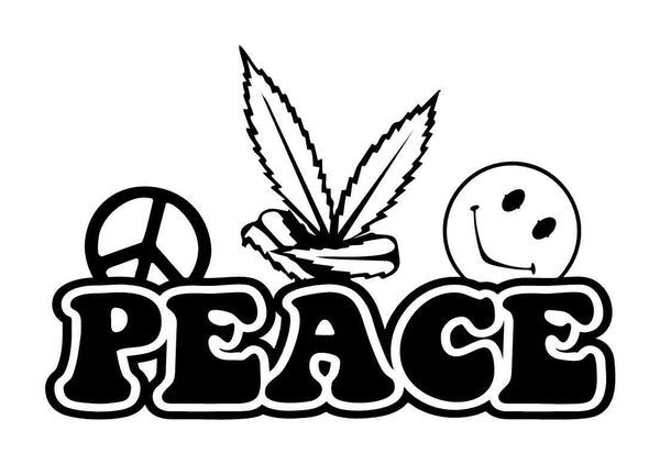 Peace marijuana decal - North 49 Decals