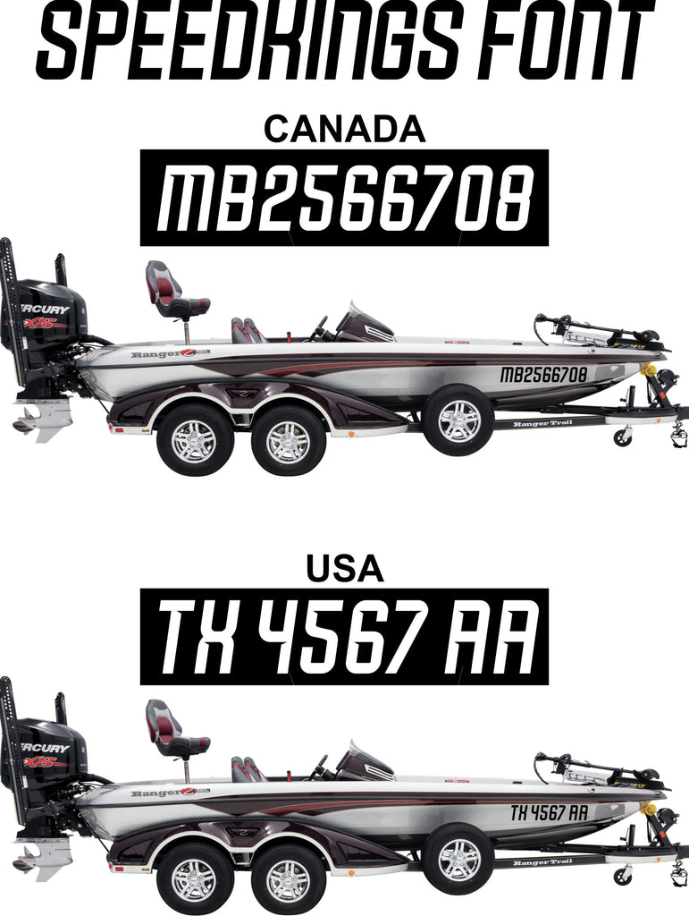 Speedkings Font 3" Boat Numbers Decal One Set North 49 Decals