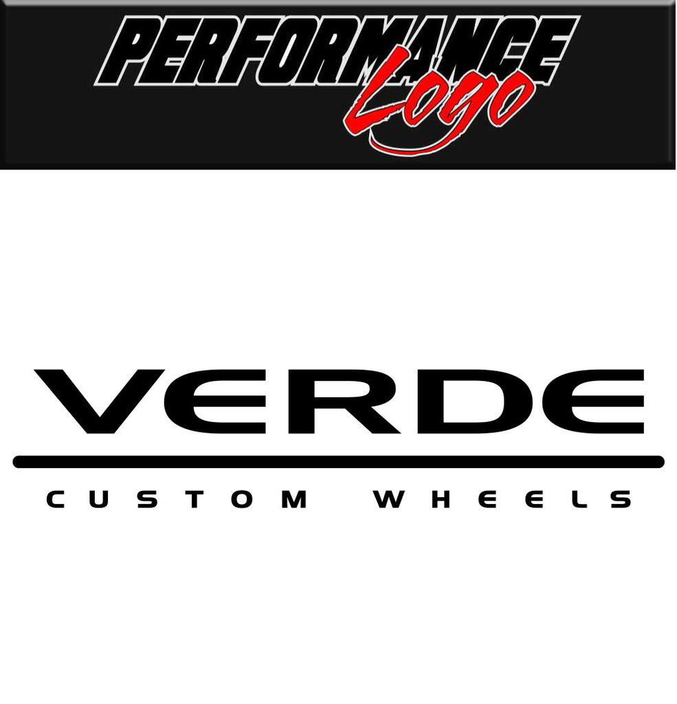 Verde Custom Wheels decal, performance decal, sticker