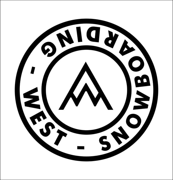 West Snowboarding decal, sticker, ski snowboard decal