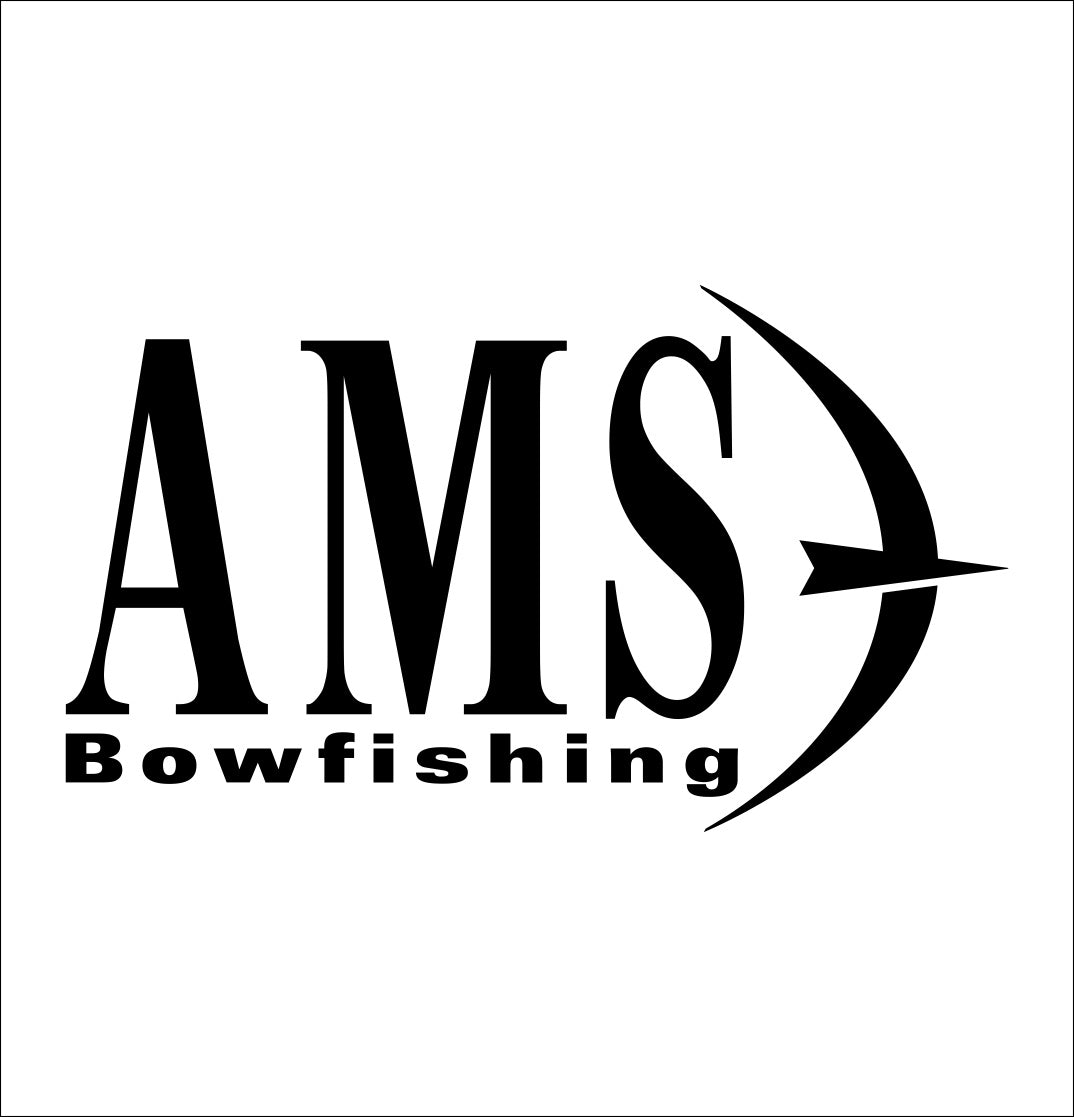 ams bowfishing decal, sticker, hunting fishing decal, car sticker