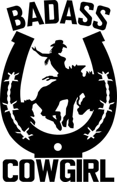badass cowgirl 2 country & western decal - North 49 Decals