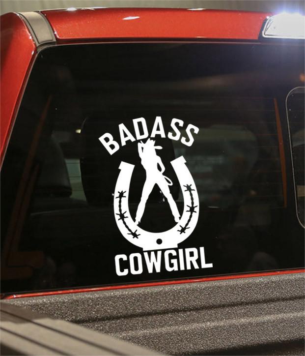 badass cowgirl country & western decal - North 49 Decals