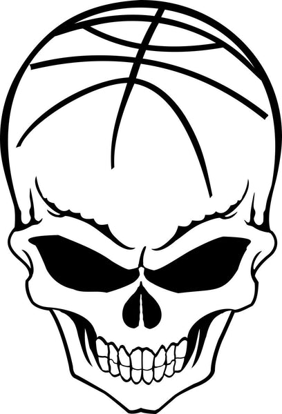 basketball sport skull decal - North 49 Decals