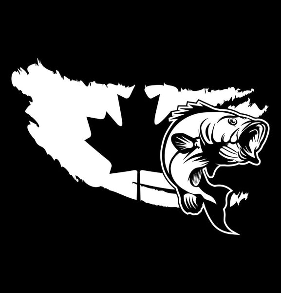 Bass Canada Flag decal, fishing decal