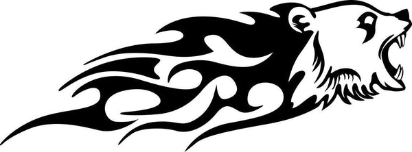 bear flaming animal decal - North 49 Decals