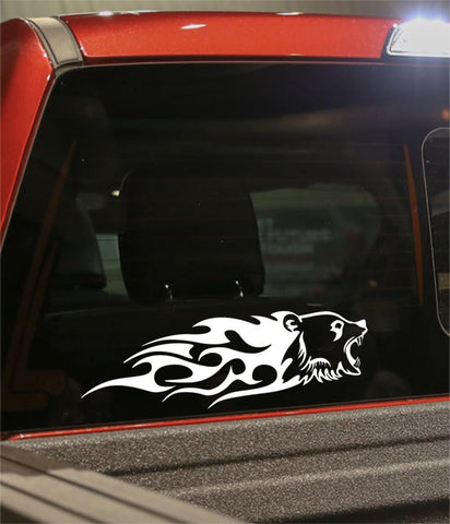 bear flaming animal decal - North 49 Decals