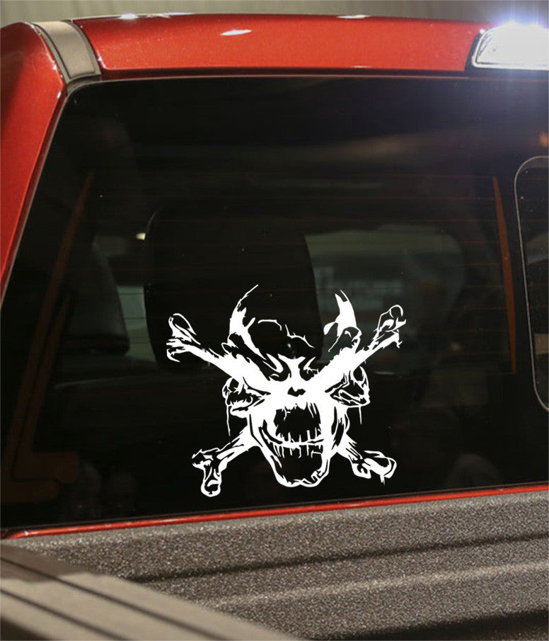 skull 2 skull biker decal - North 49 Decals