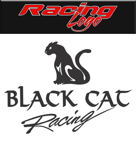 Black Cat Racing decal, racing sticker