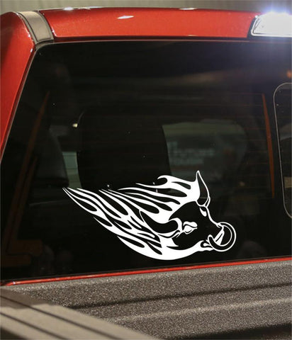 bull 4 flaming animal decal - North 49 Decals