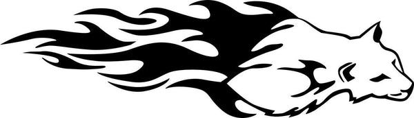 cougar 2 flaming animal decal - North 49 Decals